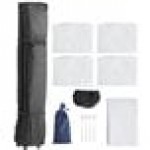 Backyard Pro Courtyard Series 10' x 10' White Straight Leg Aluminum Instant Pop Up Canopy Tent Deluxe Kit with 4 Side Walls Backyard Pro Courtyard Series 10' x 10' White Straight Leg Aluminum Instant Pop Up Canopy Tent Deluxe Kit with 4 Side Walls