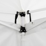 Backyard Pro Courtyard Series 10' x 10' White Straight Leg Aluminum Instant Pop Up Canopy Tent Deluxe Kit with 4 Side Walls Backyard Pro Courtyard Series 10' x 10' White Straight Leg Aluminum Instant Pop Up Canopy Tent Deluxe Kit with 4 Side Walls
