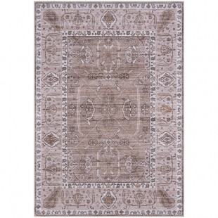 Abani Molana Collection 4' x 6' Beige / Brown Vintage Folk Area Rug