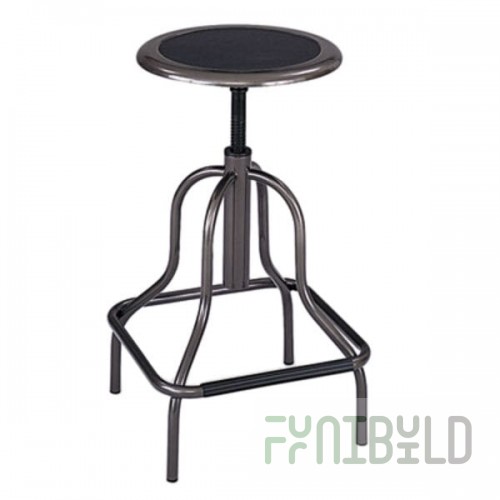 Safco 6665 Diesel Series Pewter Industrial Stool with Leather Seat