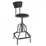 Safco 6665 Diesel Series Pewter Industrial Stool with Leather Seat Safco 6665 Diesel Series Pewter Industrial Stool with Leather Seat