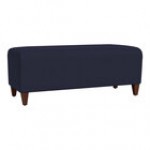 Lesro Ravenna Open House Navy Fabric Loveseat Bench with Walnut Wood Legs Lesro Ravenna Open House Navy Fabric Loveseat Bench with Walnut Wood Legs