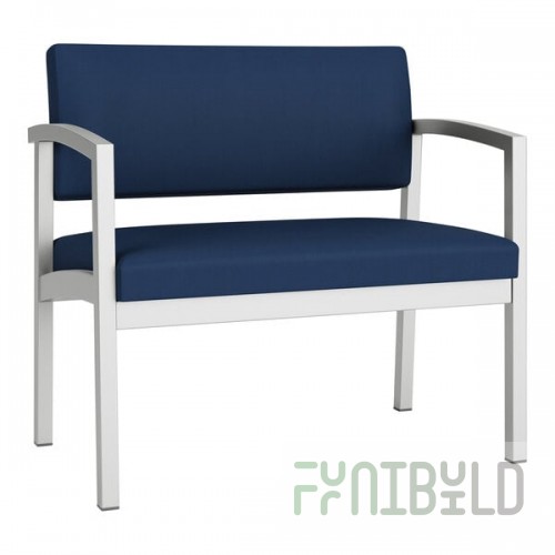Lesro Lenox Steel Patriot Plus Imperial Blue Vinyl Bariatric Guest Arm Chair