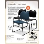 National Public Seating 855-CL Commercialine Navy Blue Plastic Stackable Chair with Black Steel Sled Base