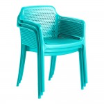 Lancaster Table & Seating Rio Coastal Blue Resin Arm Chair Lancaster Table & Seating Rio Coastal Blue Resin Arm Chair