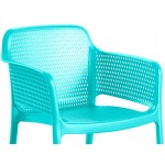 Lancaster Table & Seating Rio Coastal Blue Resin Arm Chair Lancaster Table & Seating Rio Coastal Blue Resin Arm Chair