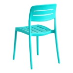 Lancaster Table & Seating Alto Coastal Blue Slat Back Resin Side Chair
