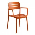 Lancaster Table & Seating Alto Coastal Blue Slat Back Resin Side Chair