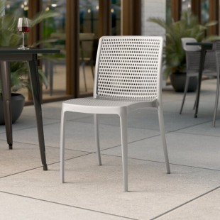 Lancaster Table & Seating Rio Cool Oyster Gray Resin Side Chair Lancaster Table & Seating Rio Cool Oyster Gray Resin Side Chair