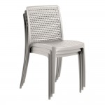 Lancaster Table & Seating Rio Cool Oyster Gray Resin Side Chair Lancaster Table & Seating Rio Cool Oyster Gray Resin Side Chair