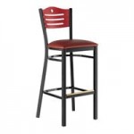 Lancaster Table & Seating Black Finish Side Chair with Natural Wood Seat and Back - Detached Seat