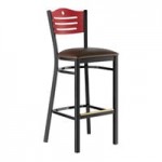 Lancaster Table & Seating Black Finish Side Chair with Natural Wood Seat and Back - Detached Seat