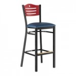 Lancaster Table & Seating Black Finish Side Chair with Natural Wood Seat and Back - Detached Seat