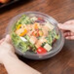 Fineline 5032-L Super Bowl Clear PET Plastic Dome Lid for 32 oz. Bowls - 100/Case