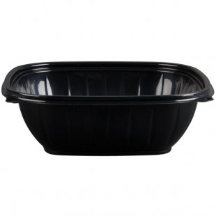 Dart B48SB PresentaBowls Pro 48 oz. Black Square Plastic Bowl - 252/Case Dart B48SB PresentaBowls Pro 48 oz. Black Square Plastic Bowl - 252/Case