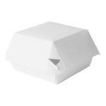 Southern Champion Microwavable Hinged White Paper Take Out Burger Box 4 Southern Champion Microwavable Hinged White Paper Take Out Burger Box 4