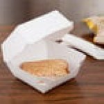 Southern Champion Microwavable Hinged White Paper Take Out Burger Box 4 Southern Champion Microwavable Hinged White Paper Take Out Burger Box 4