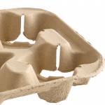 Choice Molded Fiber / Pulp 24-44 oz. 2-Cup Carrier with Large Tray - 50/Pack