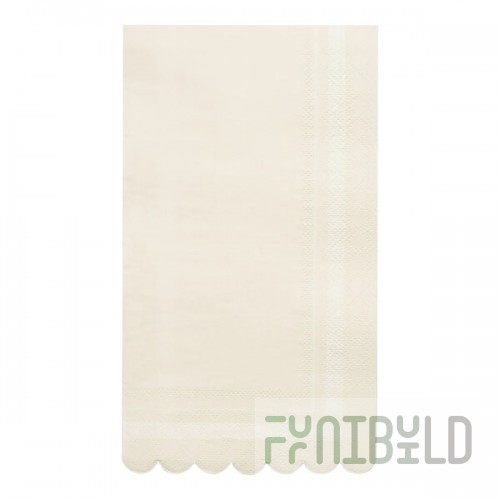 Sophistiplate Cream Scalloped Edge Paper Guest Towel - 240/Case