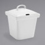 Front of the House Mod 15 oz. Bright White Square Porcelain Pot with Notched Lid - 6/Case Front of the House Mod 15 oz. Bright White Square Porcelain Pot with Notched Lid - 6/Case