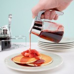 TableCraft 1270 8 oz. Modern Glass Syrup Dispenser with Chrome Plated ABS Top TableCraft 1270 8 oz. Modern Glass Syrup Dispenser with Chrome Plated ABS Top