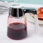 TableCraft 1270 8 oz. Modern Glass Syrup Dispenser with Chrome Plated ABS Top TableCraft 1270 8 oz. Modern Glass Syrup Dispenser with Chrome Plated ABS Top