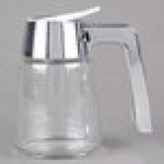 TableCraft 1270 8 oz. Modern Glass Syrup Dispenser with Chrome Plated ABS Top TableCraft 1270 8 oz. Modern Glass Syrup Dispenser with Chrome Plated ABS Top