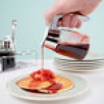 TableCraft 1270 8 oz. Modern Glass Syrup Dispenser with Chrome Plated ABS Top TableCraft 1270 8 oz. Modern Glass Syrup Dispenser with Chrome Plated ABS Top