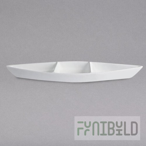G.E.T. Enterprises BT319MW Bugambilia 6.9 Qt. Classic Textured Finish Marble White Granite Resin-Coated Aluminum Deep Boat with Dividers