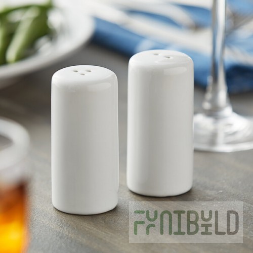 American Metalcraft CSPR1 2.5 oz. Ceramic Round Salt and Pepper Shaker Set