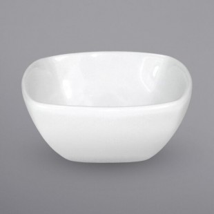 International Tableware Quad 2 oz. Square European White Porcelain Sauce Dish - 36/Case