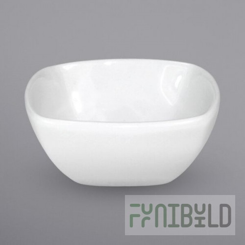 International Tableware Quad 2 oz. Square European White Porcelain Sauce Dish - 36/Case