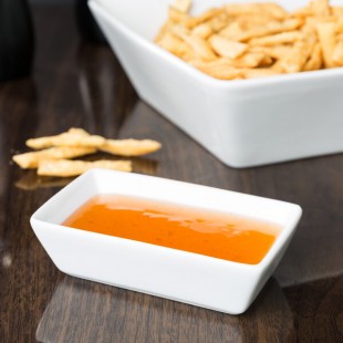 Libbey SL-4 Slate 4 oz. Ultra Bright White Rectangular Porcelain Sauce Bowl - 36/Case
