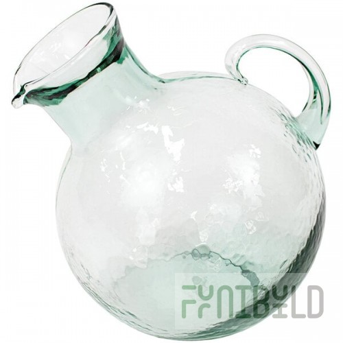 Kalalou 1.25 Gallon Round Tilted Hammered Small-Mouthed Glass Pitcher