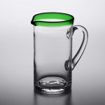 Acopa Tropic 50 oz. Glass Pitcher with Green Rim - 6/Case Acopa Tropic 50 oz. Glass Pitcher with Green Rim - 6/Case