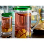 Acopa Tropic 50 oz. Glass Pitcher with Green Rim - 6/Case Acopa Tropic 50 oz. Glass Pitcher with Green Rim - 6/Case
