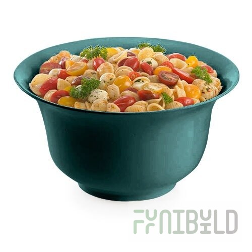 TableCraft CW3130HGN 3.25 Qt. Hunter Green Cast Aluminum Tulip Salad Bowl