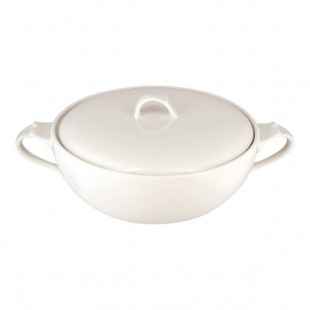 RAK Porcelain Anna 77.75 oz. Ivory Porcelain Soup Tureen with Lid and 2 Handles