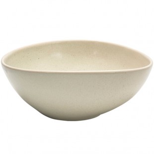 Front of the House Kiln 60 oz. Mushroom Oval Tall Porcelain Bowl - 2/Case