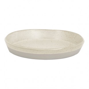 Front of the House Mezze® 36 oz. Sesame Two-Tone Round Porcelain Bowl - 4/Case