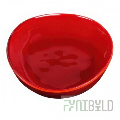 Elite Global Solutions Maya 10 oz. Red Reactive Glaze Irregular Round Melamine Bowl - 6/Case