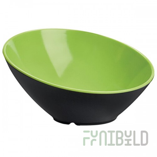 GET B-792-G/BK Brasilia 24 oz. Green and Black Slanted Melamine Bowl