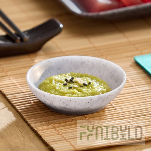 Acopa Cavern 0.75 oz. Light Gray Round Melamine Ramekin - 24/Case