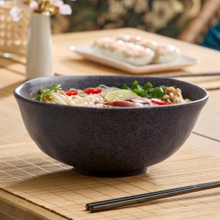 Acopa Cavern 48 oz. Dark Gray Round Melamine Bowl - 12/Case Acopa Cavern 48 oz. Dark Gray Round Melamine Bowl - 12/Case
