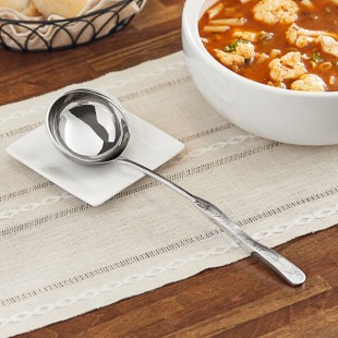 GET BSPD-07 4 oz. Solid Stainless Steel Soup Ladle with Hammered Finish GET BSPD-07 4 oz. Solid Stainless Steel Soup Ladle with Hammered Finish