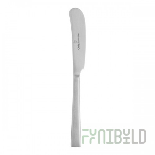 Chef & Sommelier Harper Satin 6 3/8'' 18/10 Stainless Steel Extra Heavy Weight Butter Spreader by Arc Cardinal - 36/Case