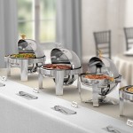 Acopa Supreme 4 Qt. Round Roll Top Gold Trim Chafer