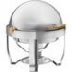 Acopa Supreme 4 Qt. Round Roll Top Gold Trim Chafer