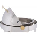 Acopa Supreme 4 Qt. Round Roll Top Gold Trim Chafer