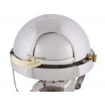 Acopa Supreme 4 Qt. Round Roll Top Gold Trim Chafer